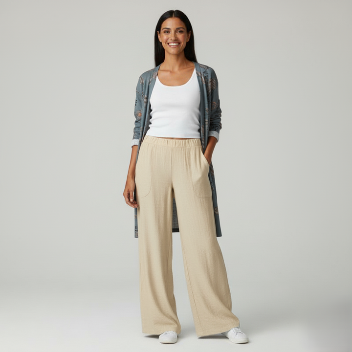 Den Graaf® | Casual Broek Met Wijde Pijpen