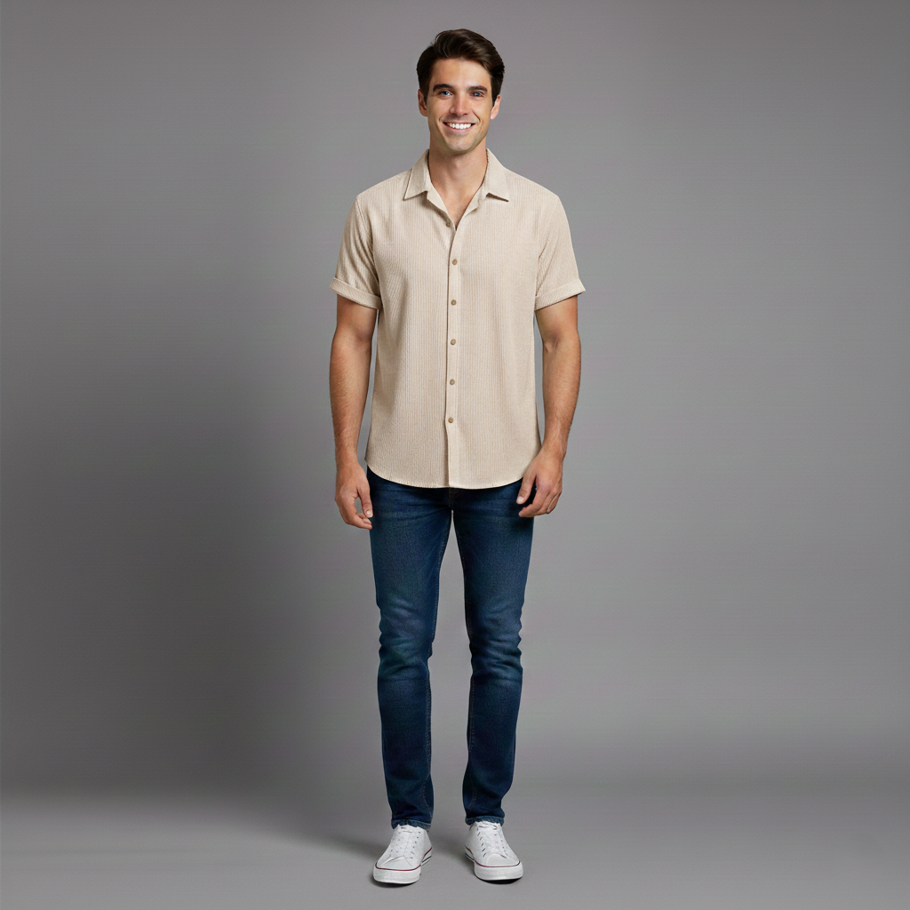 Den Graaf® | Overhemd met Knopen en Korte Mouwen