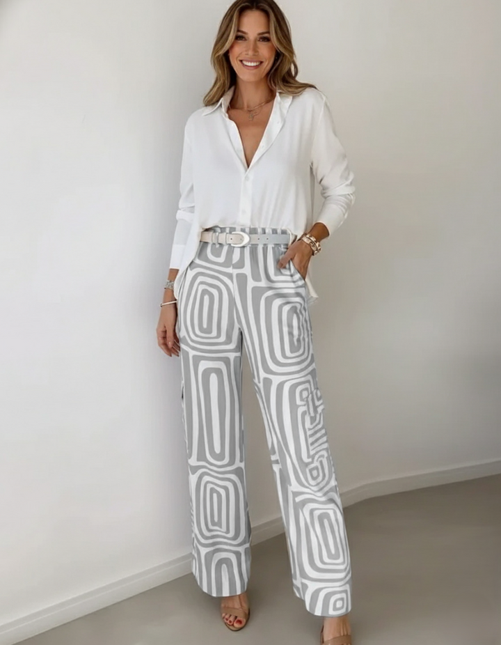 Den Graaf® | Kammay Stijlvolle Pantalon Set – Inclusief Blouse en Riem