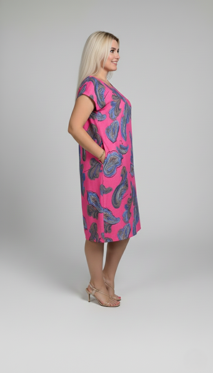 Den Graaf® | Jurk met ronde hals en mooie print