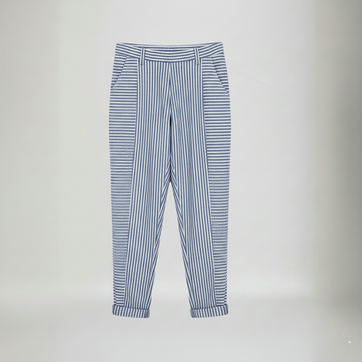 Den Graaf® | Gestreepte Katoenen Broek