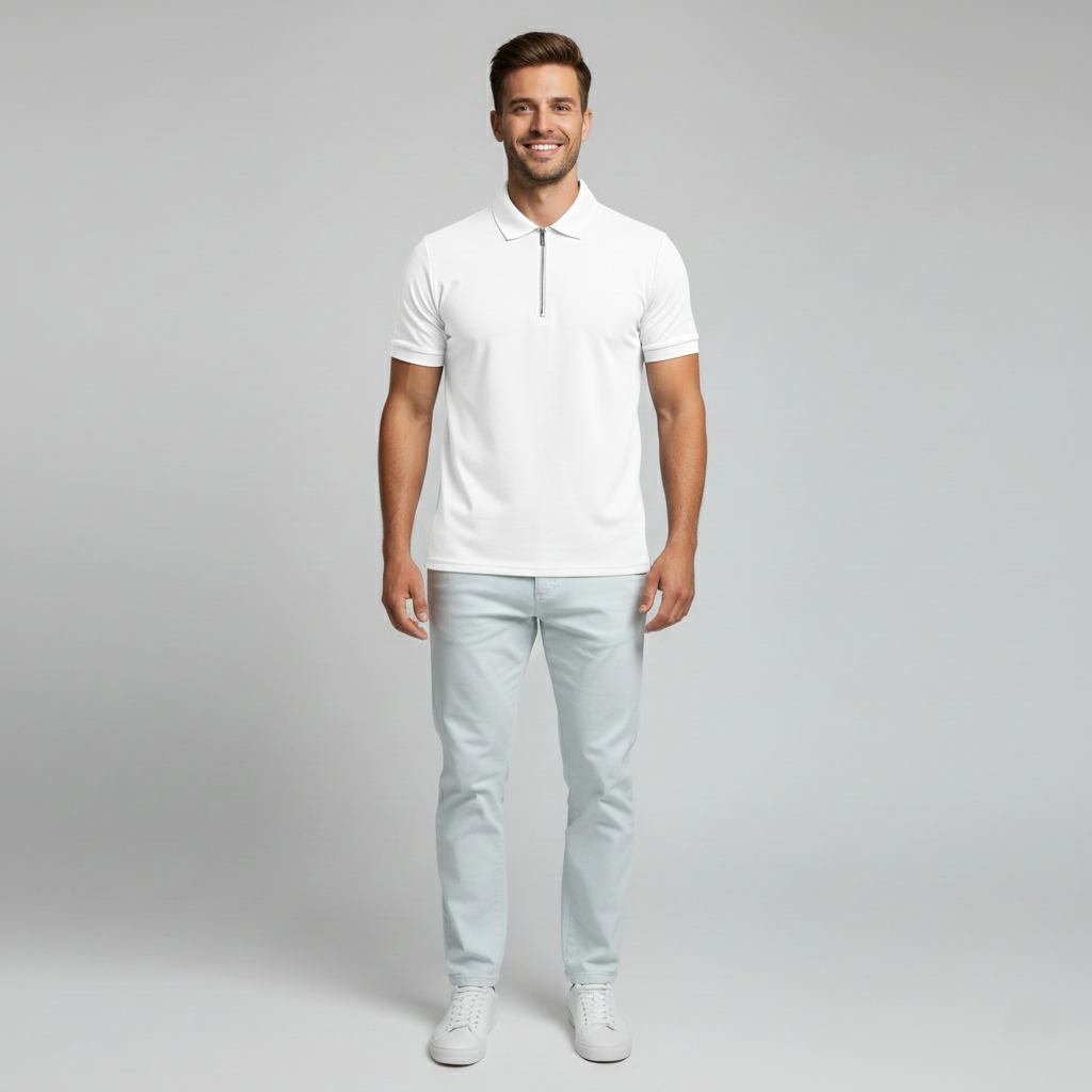 Den Graaf® | Klassieke Rits Polo Shirt