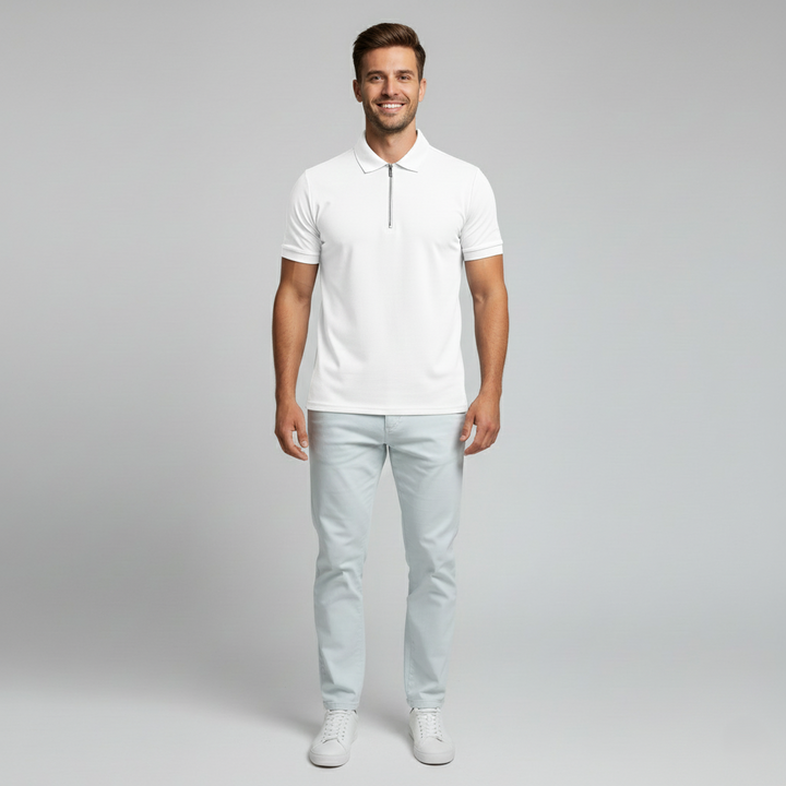 Den Graaf® | Klassieke Rits Polo Shirt