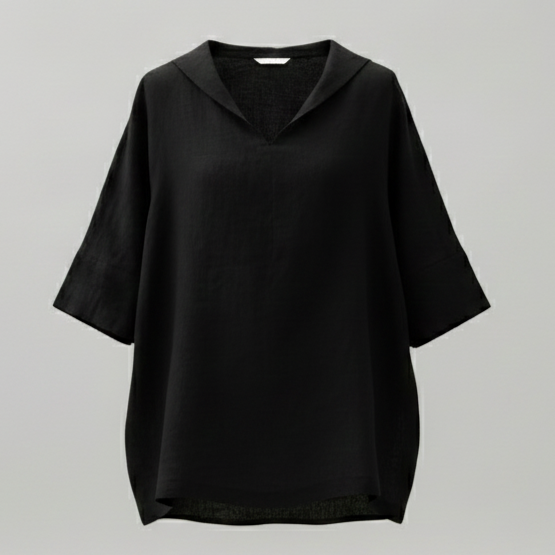 Den Graaf® | KLASSIEKE LINEN BLOUSE MET V-HALS