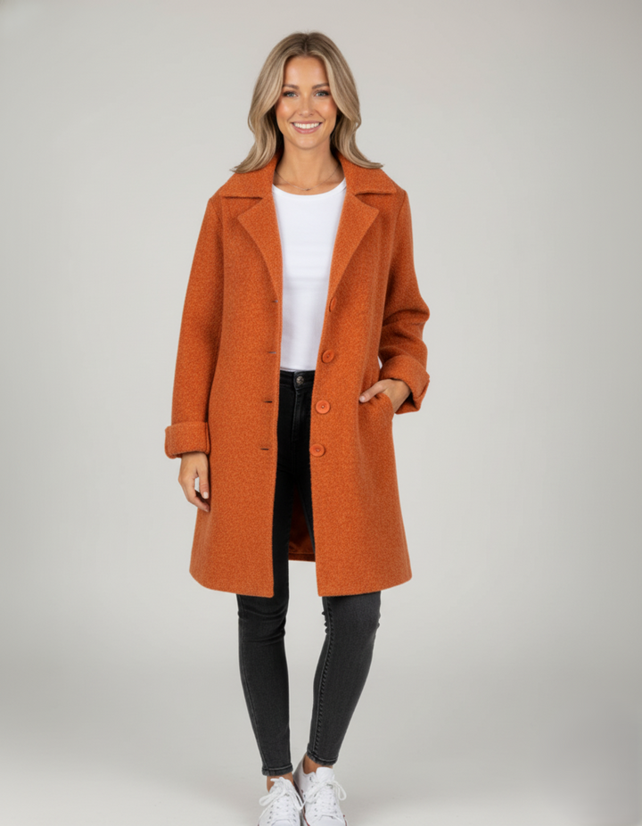 Den Graaf® | Casual Enkelborstig Jas met Wollen Revers