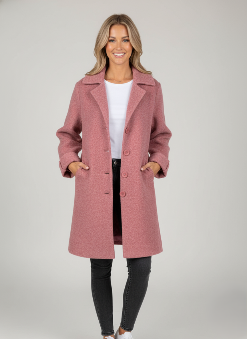 Den Graaf® | Casual Enkelborstig Jas met Wollen Revers