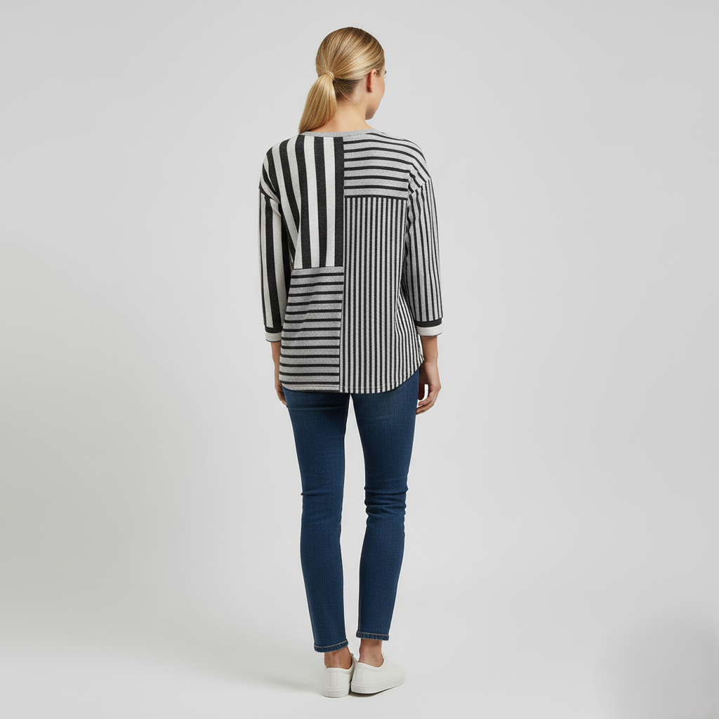 Den Graaf® | Gestreepte Blouse met Modieuze Twist