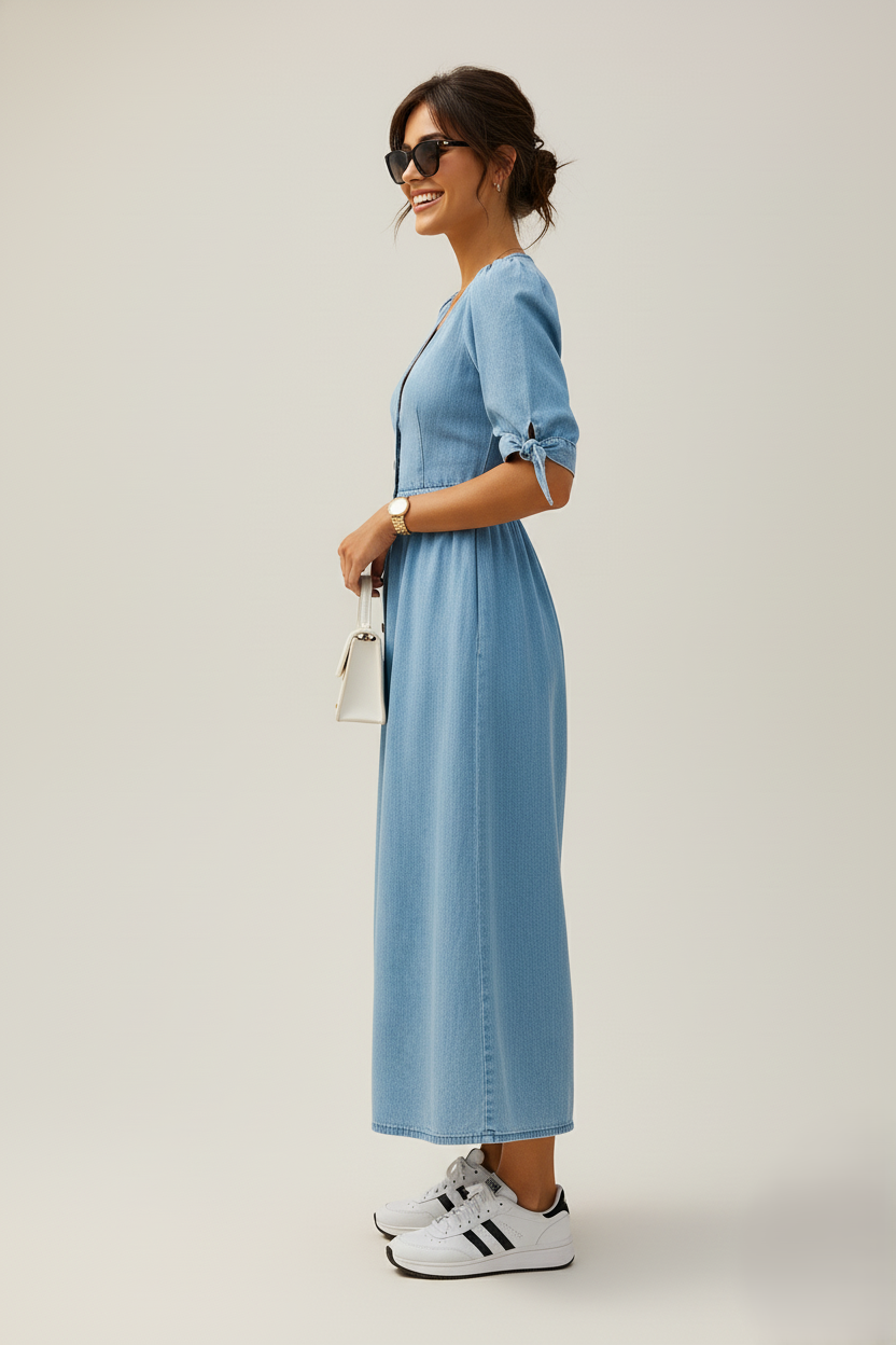 Den Graaf® | Glimmende denim jurk