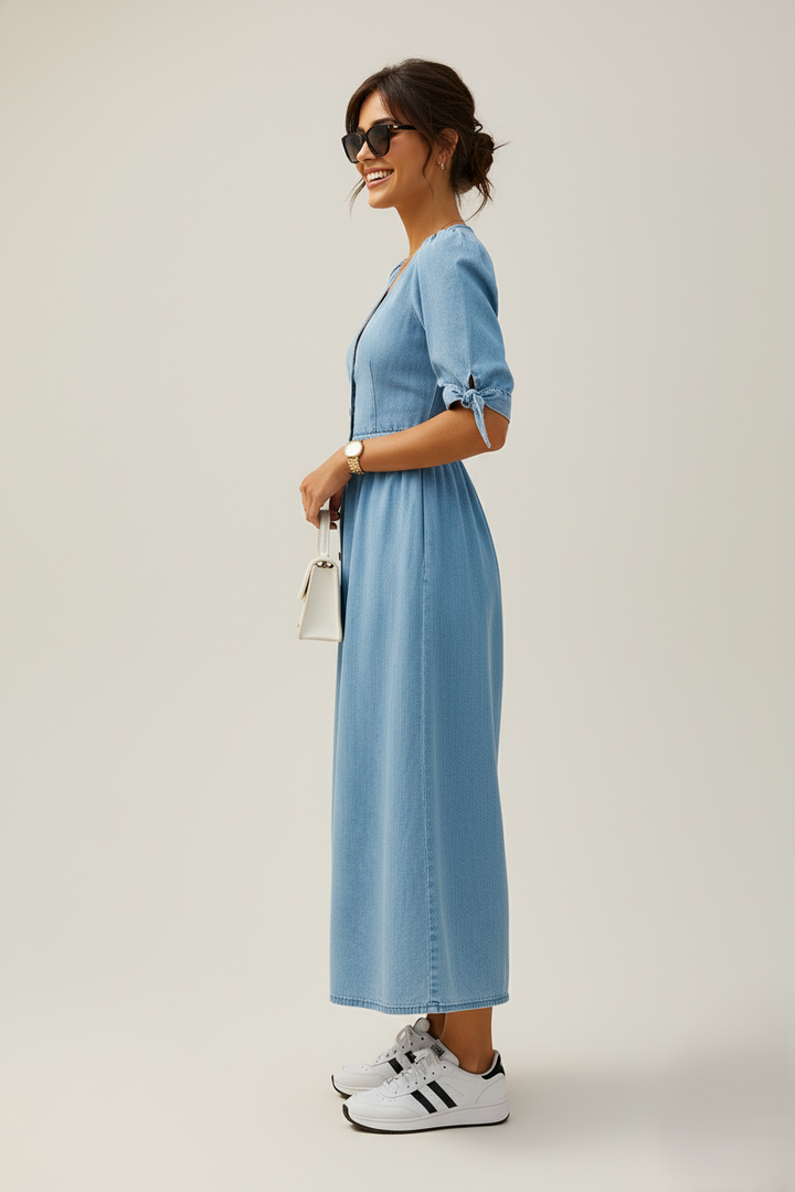 Den Graaf® | Glimmende denim jurk