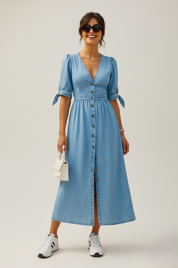 Den Graaf® | Glimmende denim jurk