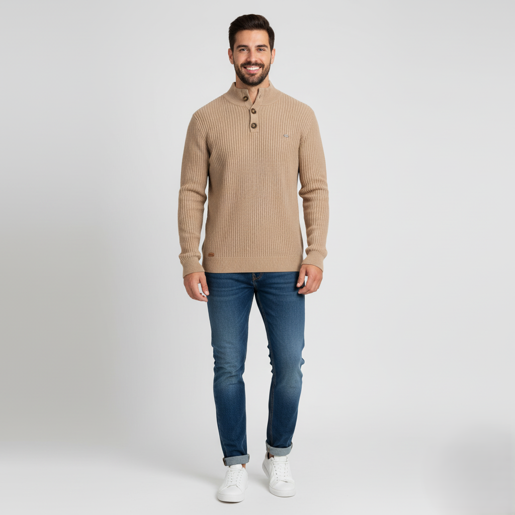 Den Graaf® | Herentrui Met Knoopdesign