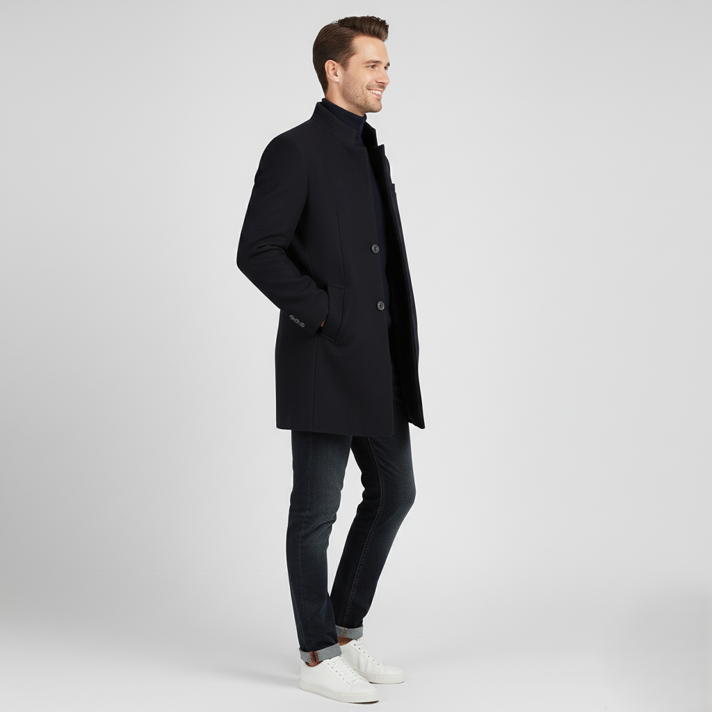 Den Graaf® | Kaasjmier-wollen heren trenchcoat