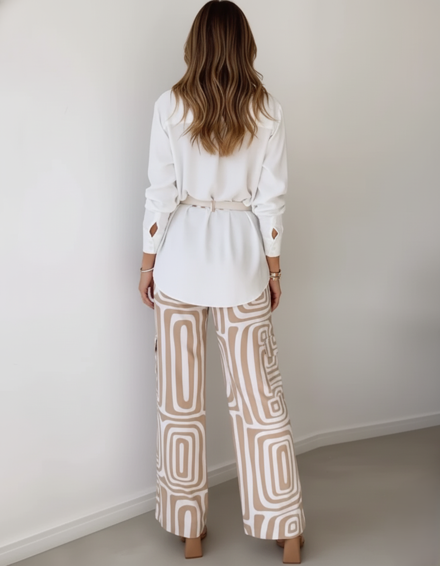 Den Graaf® | Kammay Stijlvolle Pantalon Set – Inclusief Blouse en Riem