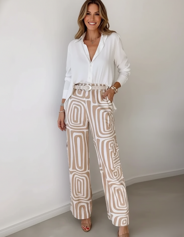 Den Graaf® | Kammay Stijlvolle Pantalon Set – Inclusief Blouse en Riem