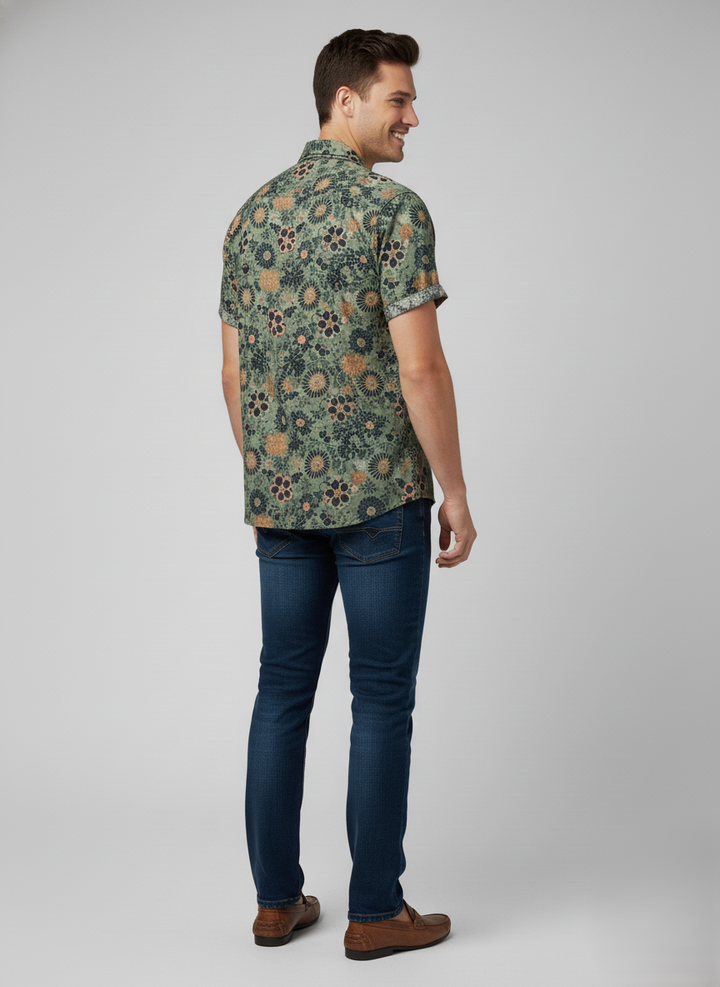 Den Graaf® | Katoenen Hawaii Overhemd met Korte Mouwen