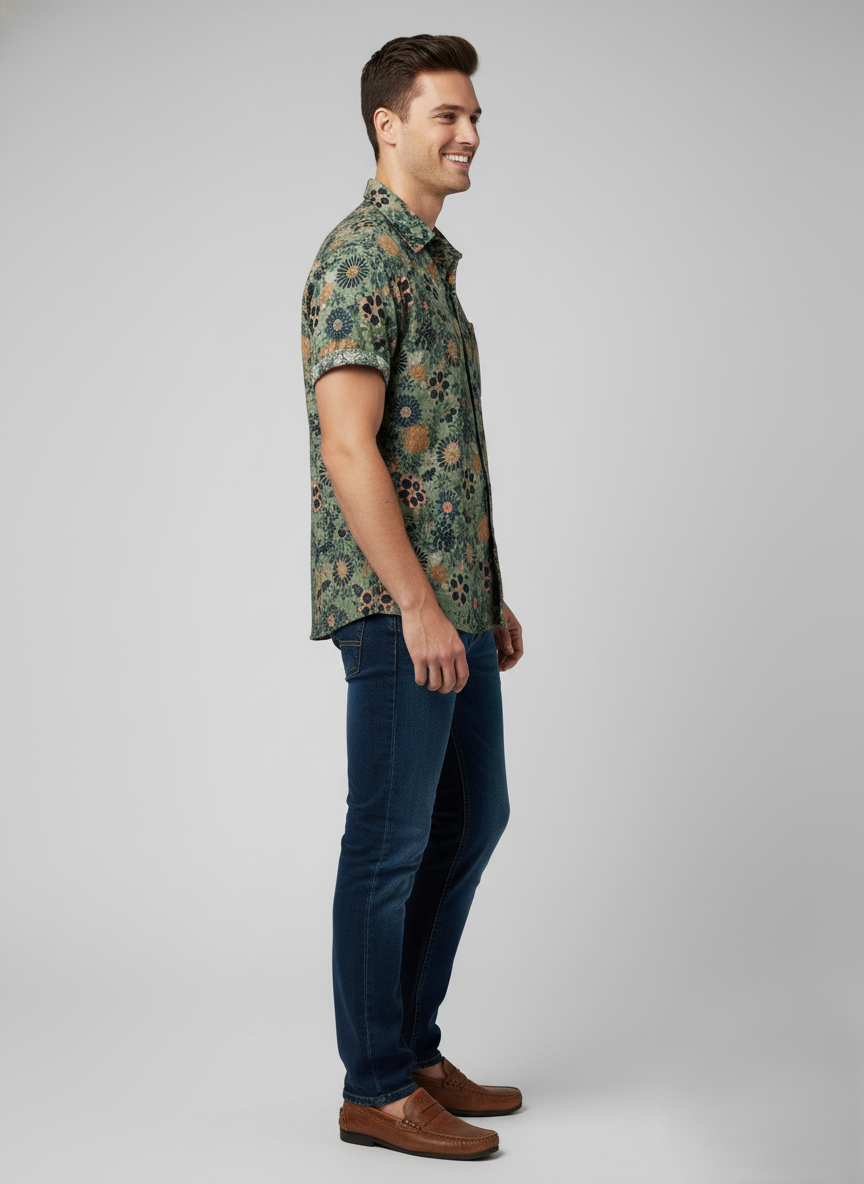 Den Graaf® | Katoenen Hawaii Overhemd met Korte Mouwen