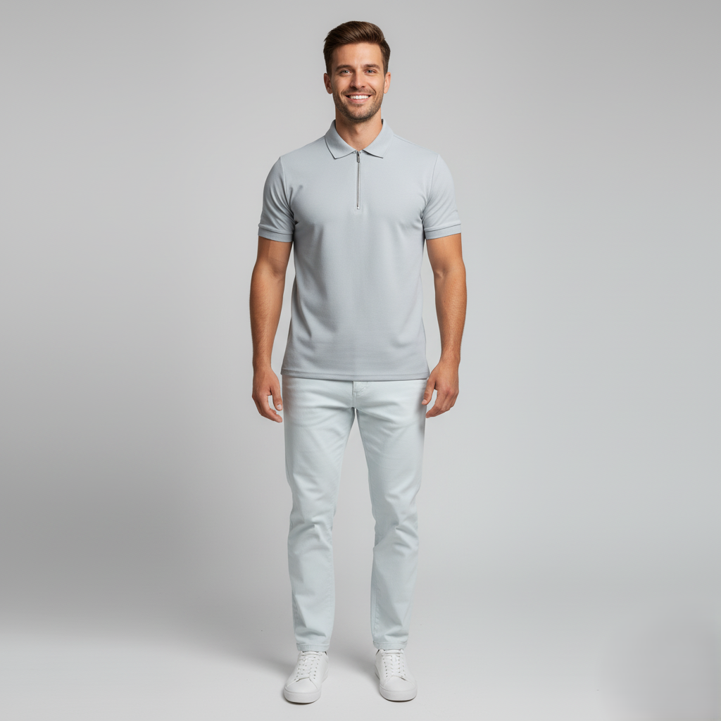 Den Graaf® | Klassieke Rits Polo Shirt