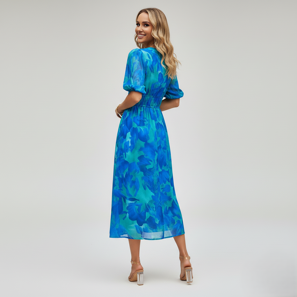 Den Graaf® | Kleurrijke V-hals Jurk