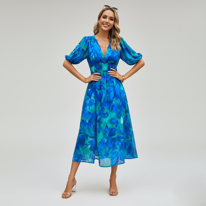 Den Graaf® | Kleurrijke V-hals Jurk