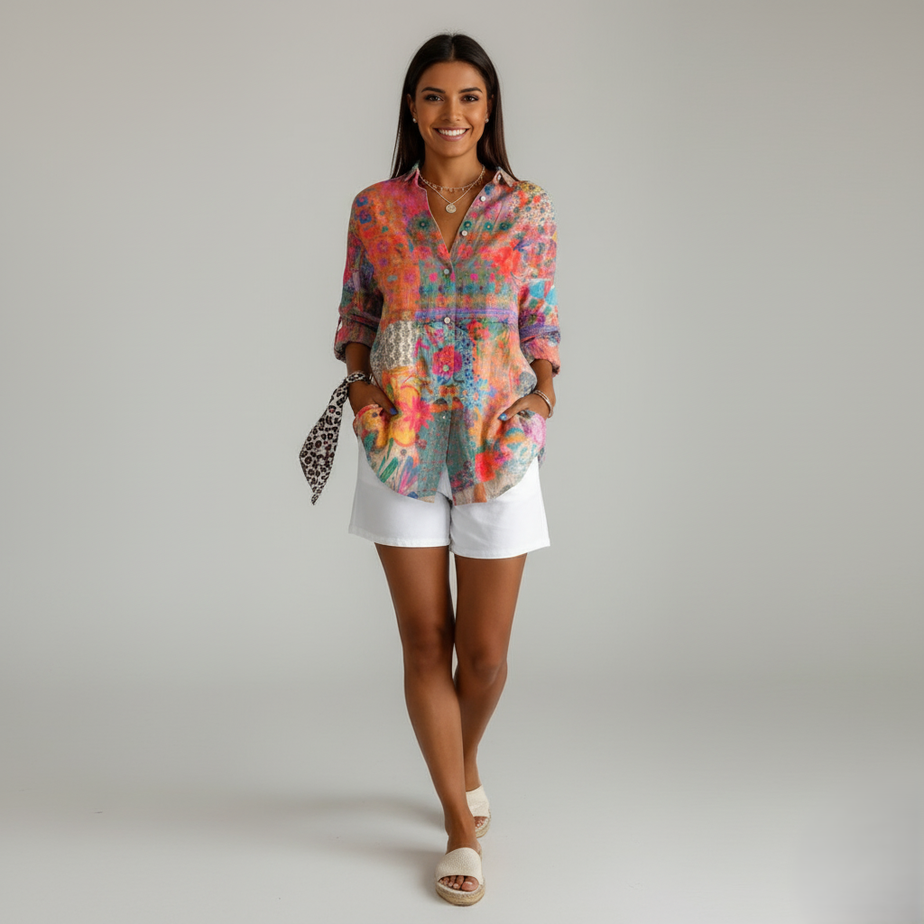 Den Graaf® | Kleurrijke blouse met speelse print