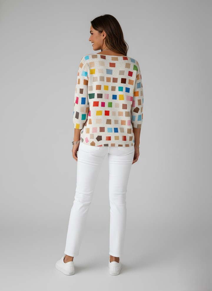 Den Graaf® | Kleurrijke trui met V-hals