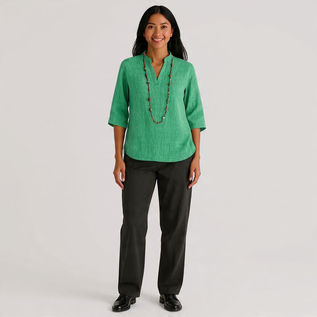 Den Graaf® | Linnen blouse met relaxte elegantie