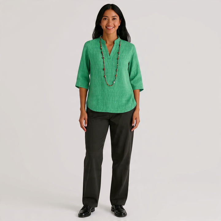 Den Graaf® | Linnen blouse met relaxte elegantie