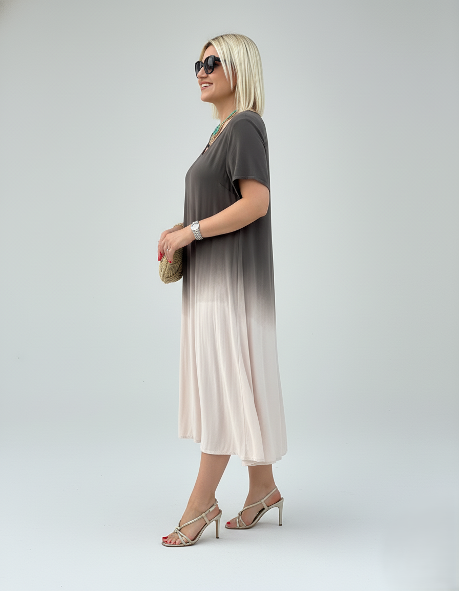 Den Graaf® | Losvallende jurk met zachte overgang in kleur