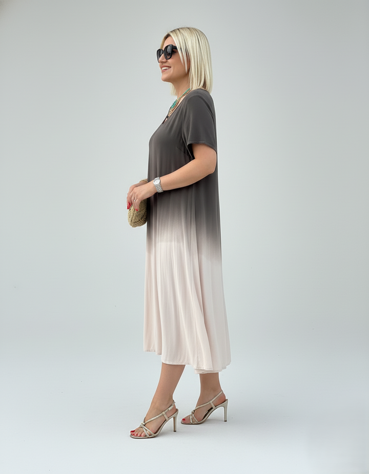 Den Graaf® | Losvallende jurk met zachte overgang in kleur