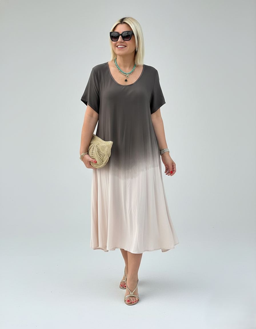 Den Graaf® | Losvallende jurk met zachte overgang in kleur