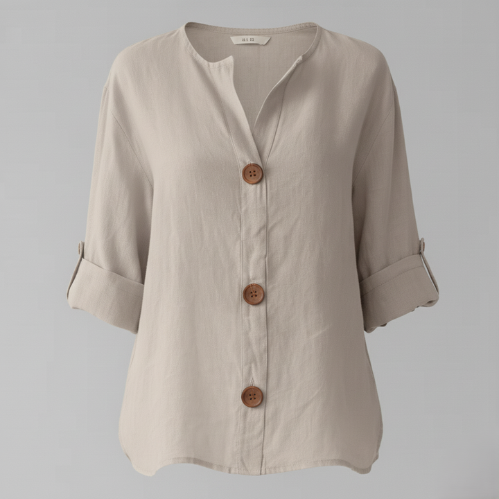 Den Graaf® | Minimalistische Blouse met Verticale Structuur