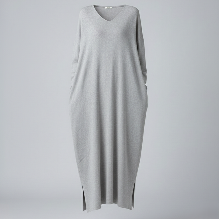 Den Graaf® | Modieuze Lange Mouwen V-hals Jurk