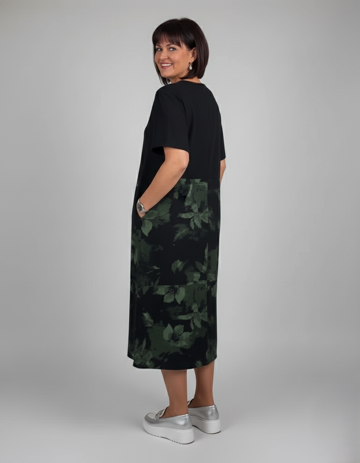 Den Graaf® | Patchworkjurk met Ronde Halslijn en Bloemenprint