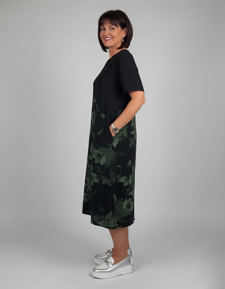 Den Graaf® | Patchworkjurk met Ronde Halslijn en Bloemenprint