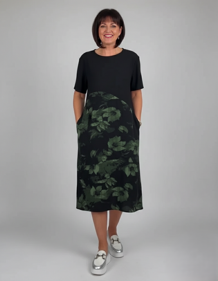 Den Graaf® | Patchworkjurk met Ronde Halslijn en Bloemenprint