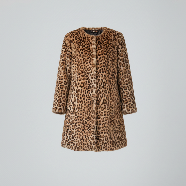 Den Graaf® | Zachte lange jas met luipaardprint