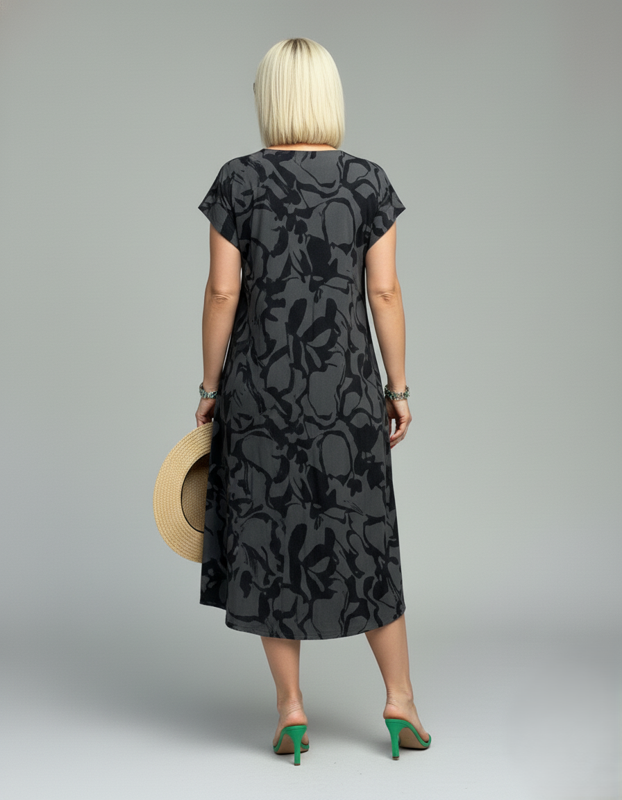 Den Graaf® | Zomer jurk met ronde hals en mooie print